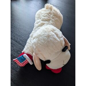 Multipet Lamb Chop Plush Dog Toy Large American Flag Patriotic Squeaker 18 Inch